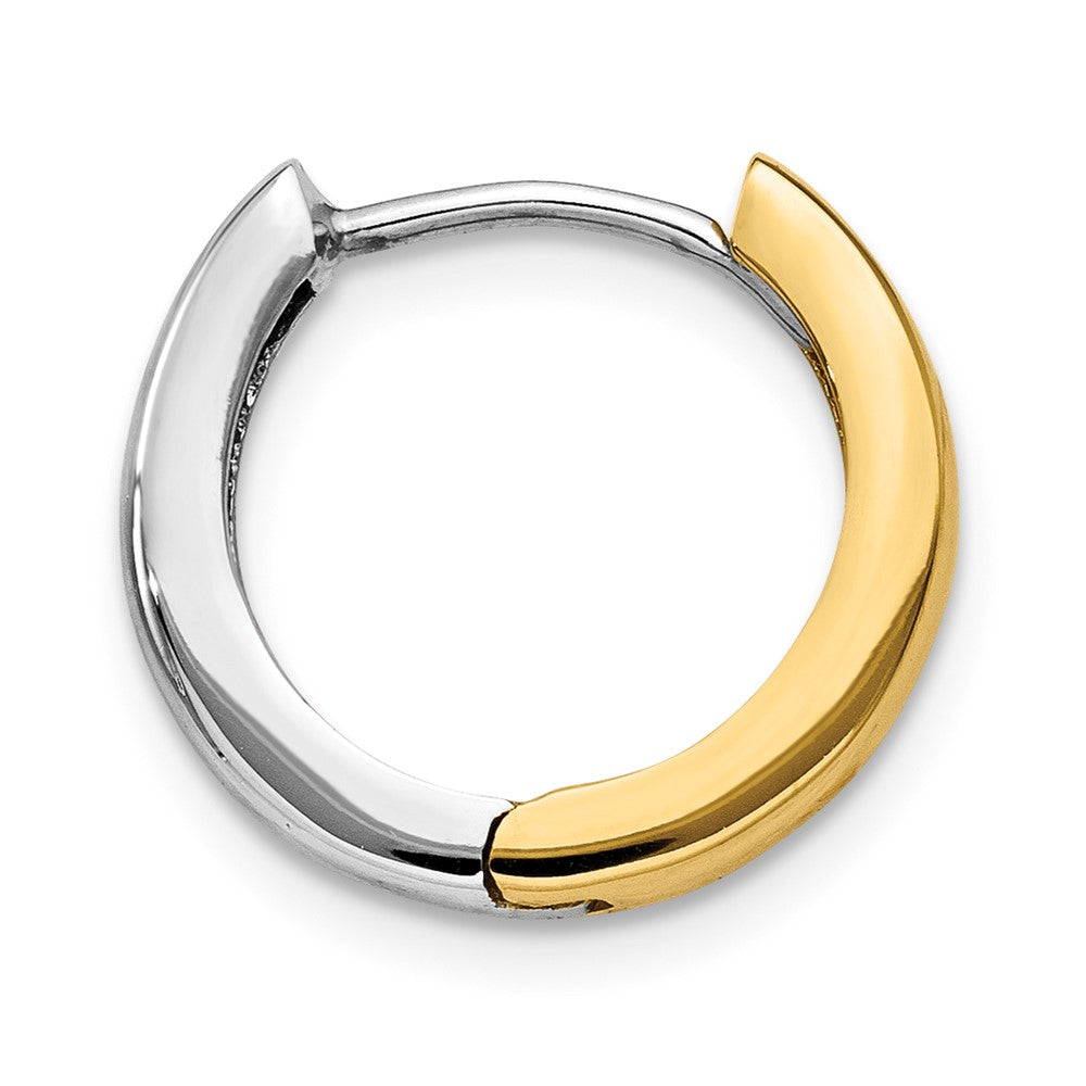Single 14k Two-tone Round Hinged Hoop Earring