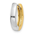 Single 14k Two-tone Round Hinged Hoop Earring