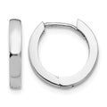 14k White Gold Round Hinged Hoop Earrings