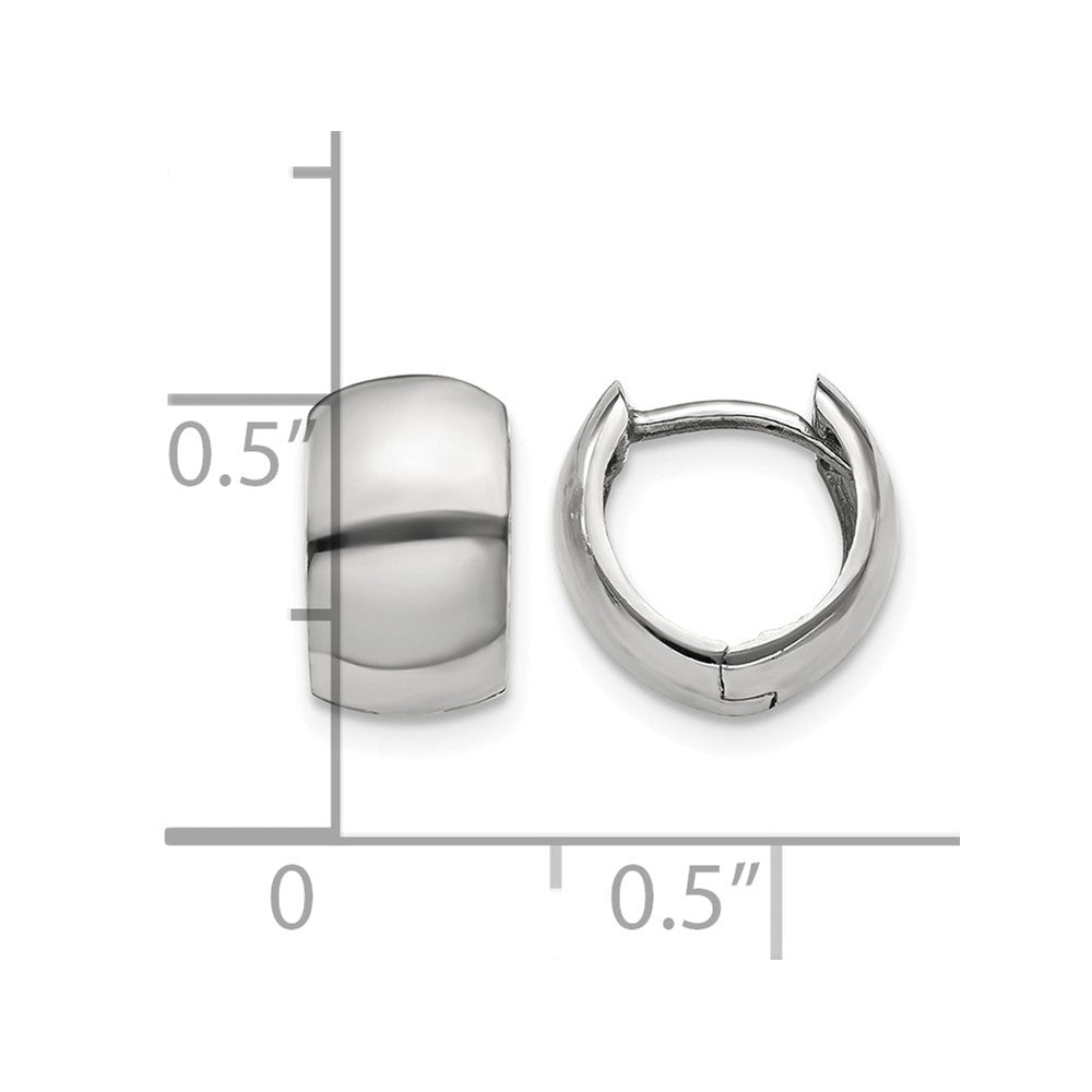 14k White Gold Round Hinged Hoop Earrings