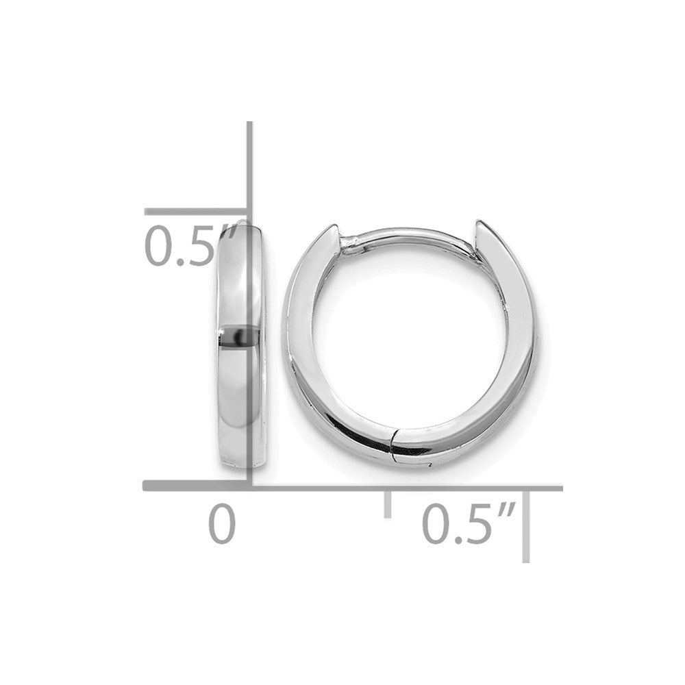 14k White Gold 1.8mm Round Hinged Hoop Earrings