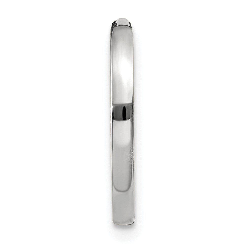 Single 14k White Gold Round Hinged Earring