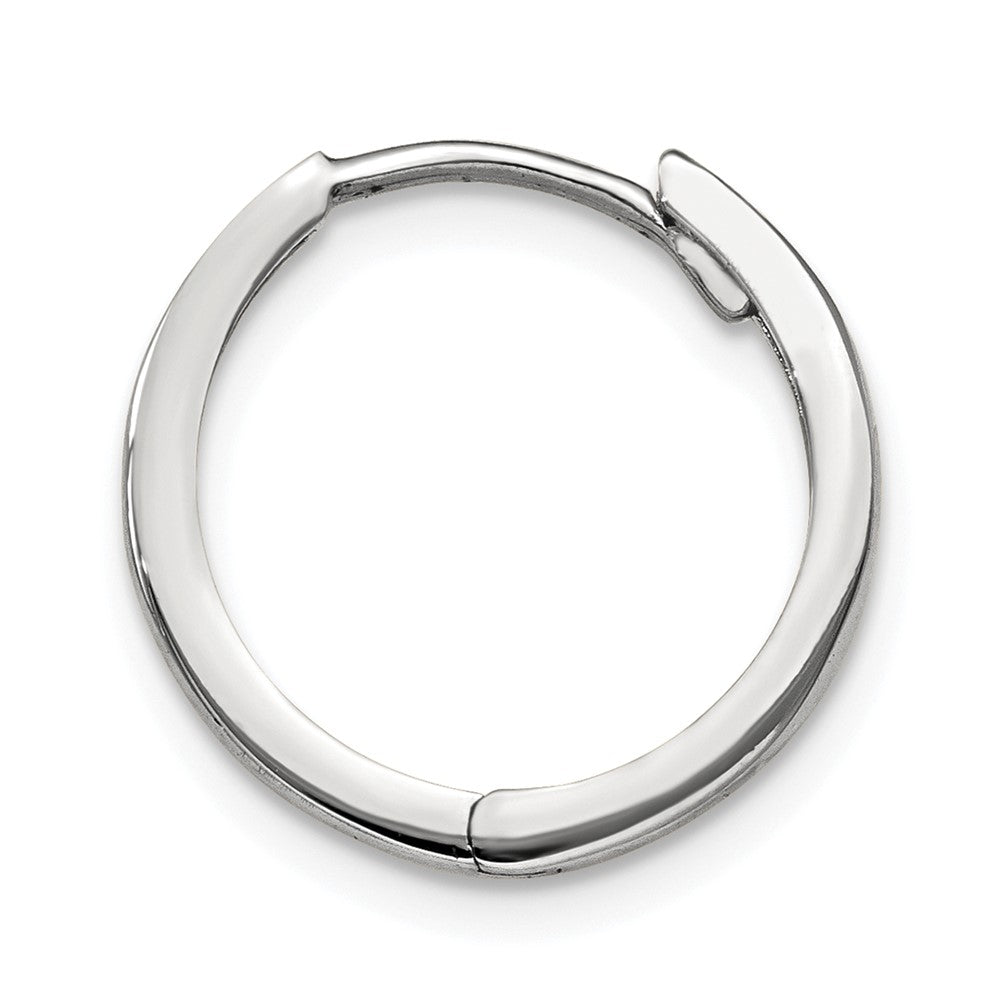 Single 14k White Gold Round Hinged Earring