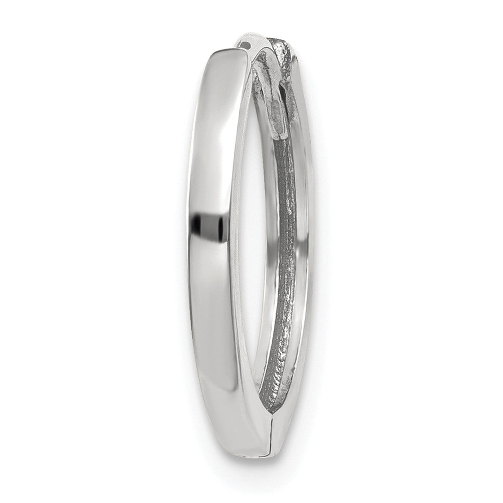 Single 14k White Gold Round Hinged Earring
