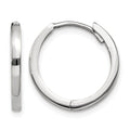 14k White Gold Round Hinged Earrings