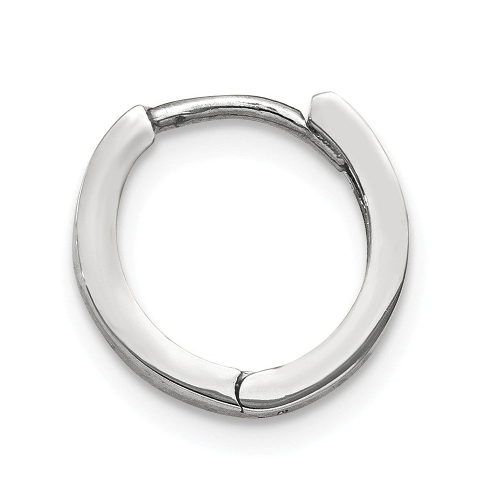 Single 14k White Gold Round Hinged Hoop Earring