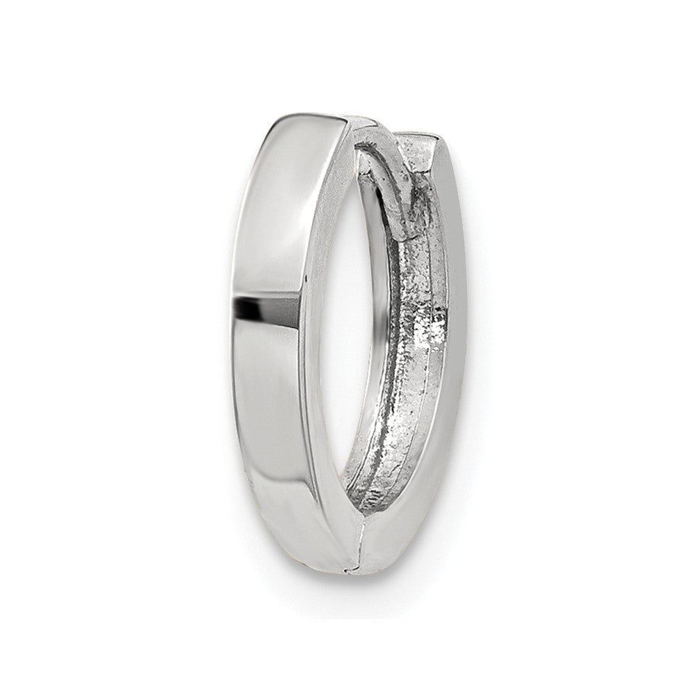 Single 14k White Gold Round Hinged Hoop Earring