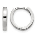 14k White Gold Round Hinged Hoop Earrings