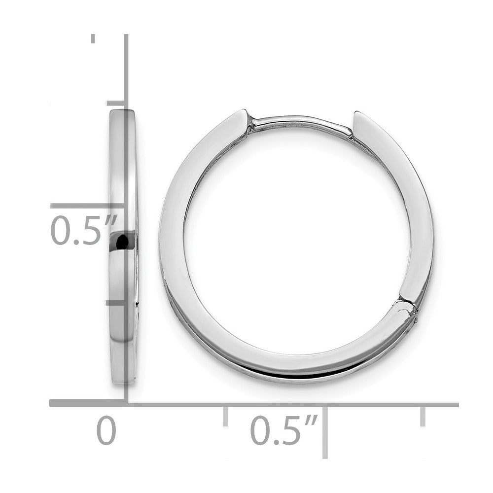 14K White Gold Hinged Hoop Earrings