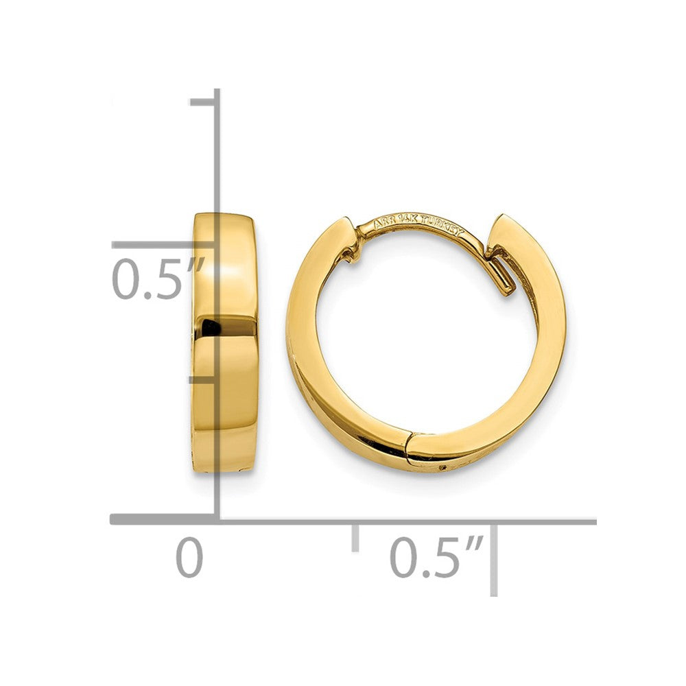 14k Round Hinged 2.5mm Hoop Earrings