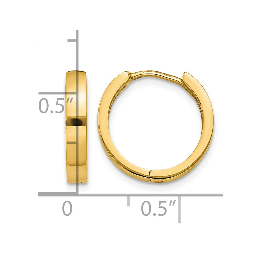 14k Round Hinged Hoop Earrings