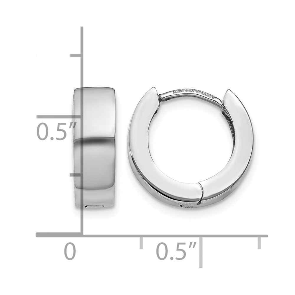 14K White Gold Hinged Hoop Earrings