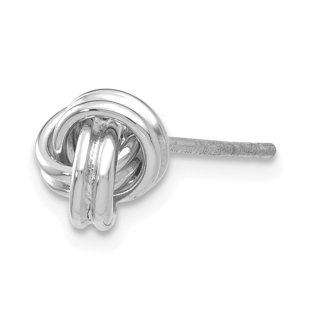 Single 14k White Gold Polished Love Knot Post Earring