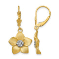 14K and Rhodium Plumeria Earrings