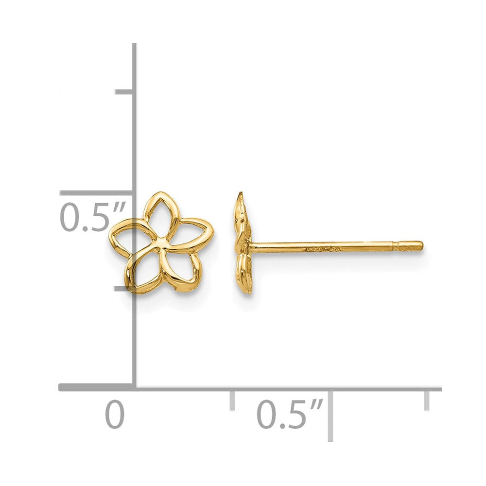 14k Plumeria Post Earrings