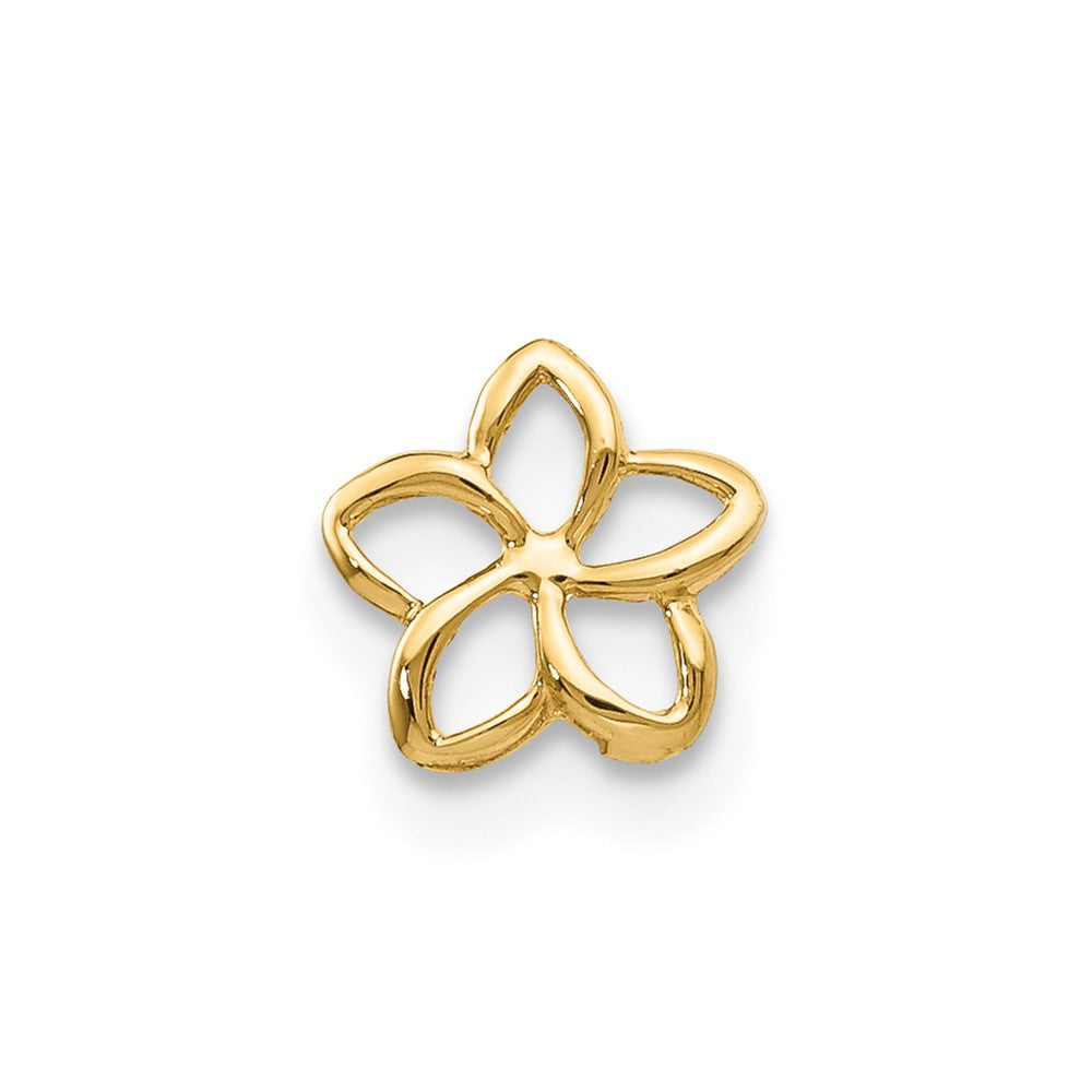 Single 14k Plumeria Post Earring