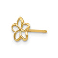 Single 14k Plumeria Post Earring