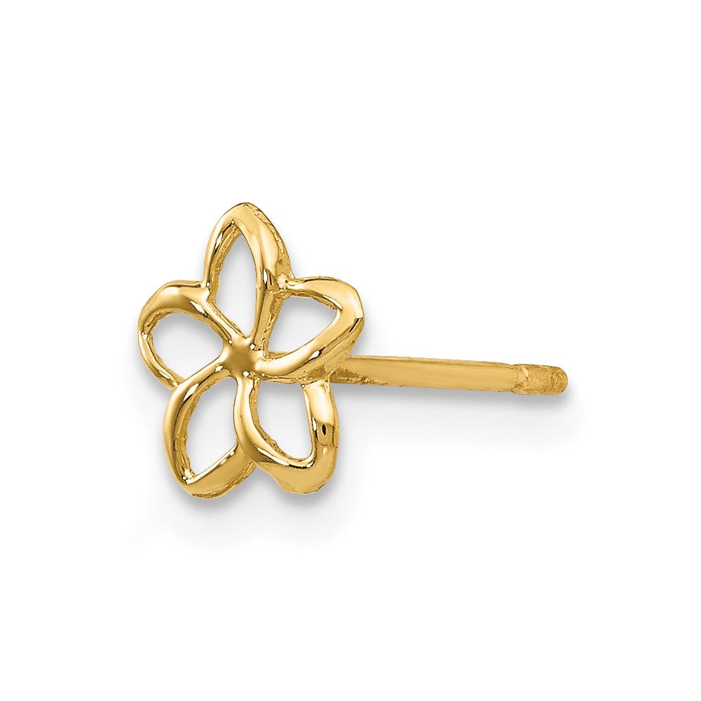 Single 14k Plumeria Post Earring