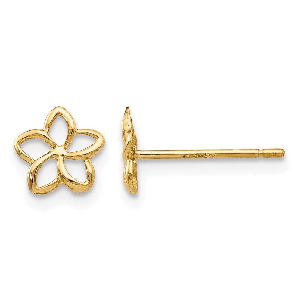 14k Plumeria Post Earrings