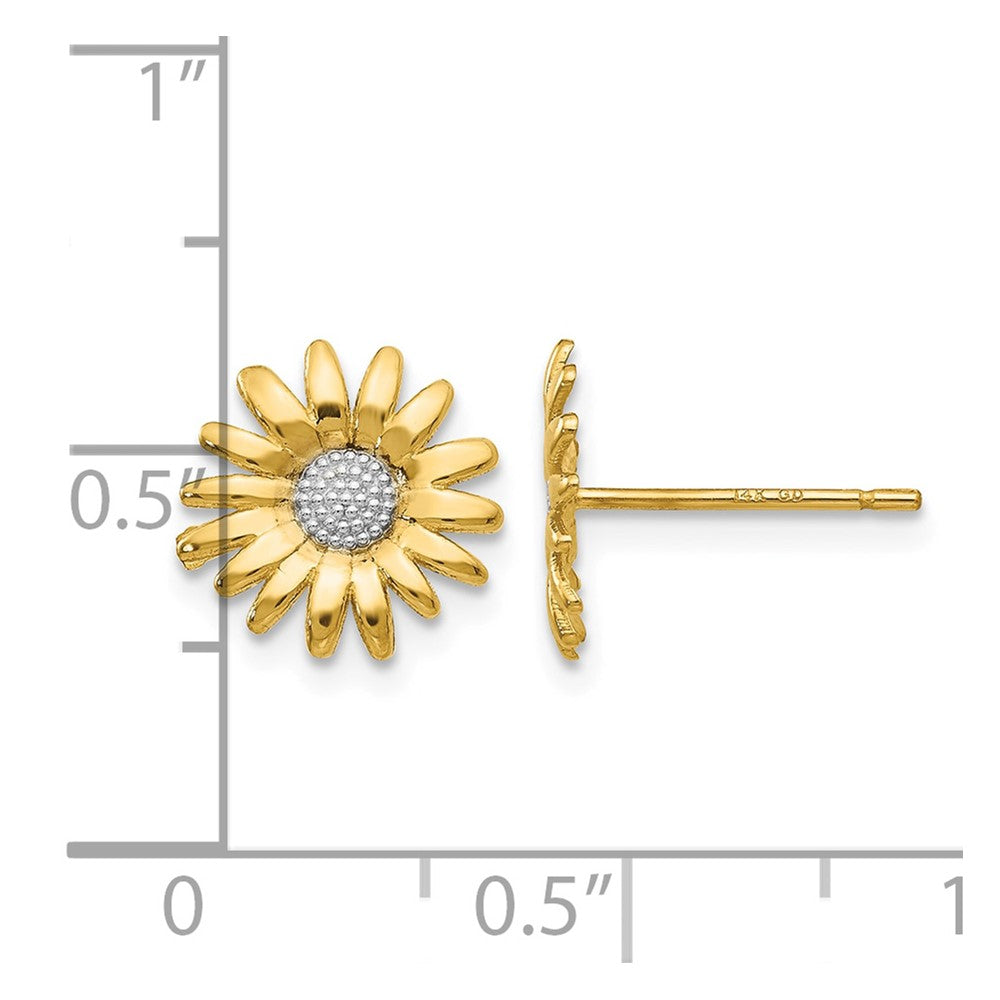 14k & Rhodium Mini Daisy Post Earrings