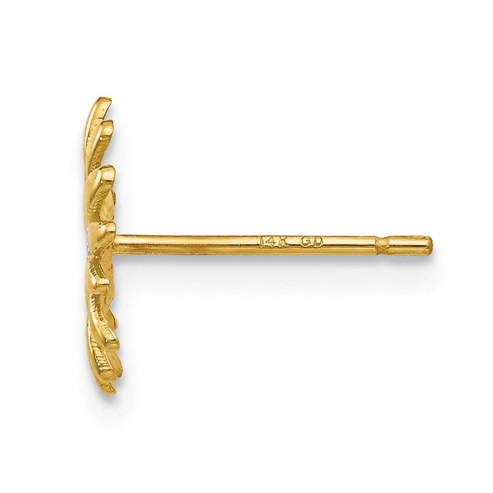 Single 14k & Rhodium Mini Daisy Post Earring