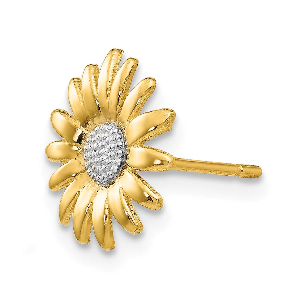 Single 14k & Rhodium Mini Daisy Post Earring