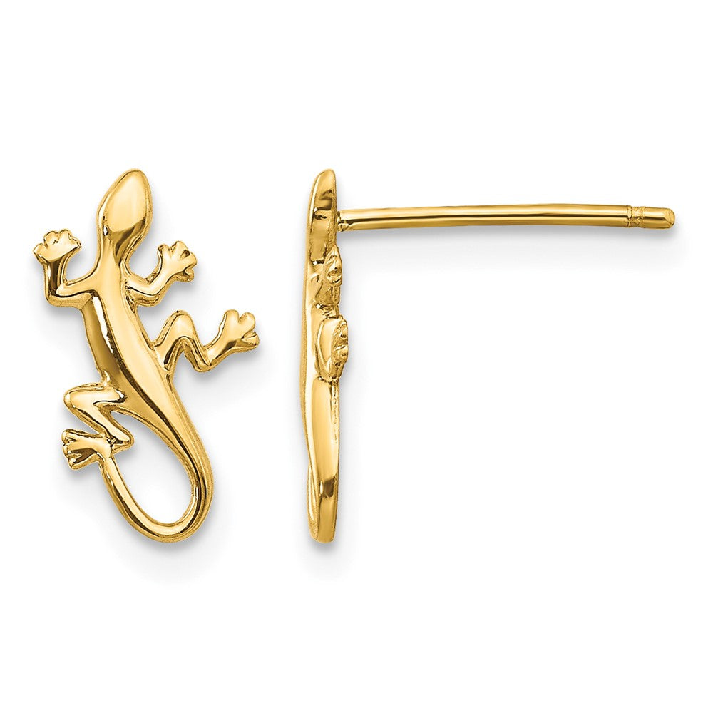 14k Polished Gecko Post Earrings