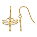 14k Dragonfly Shepherd Hook Earrings
