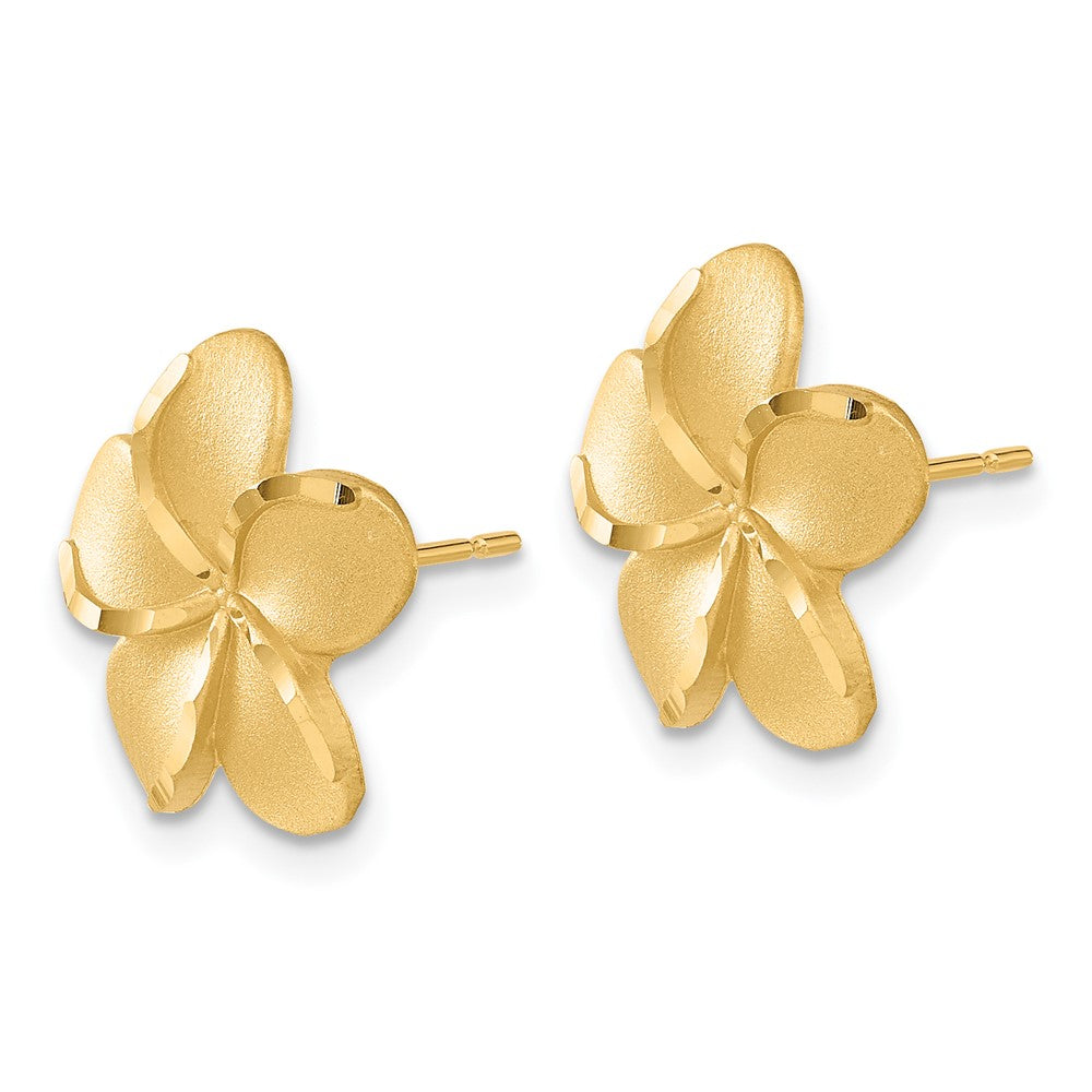 14k Plumeria Post Earrings
