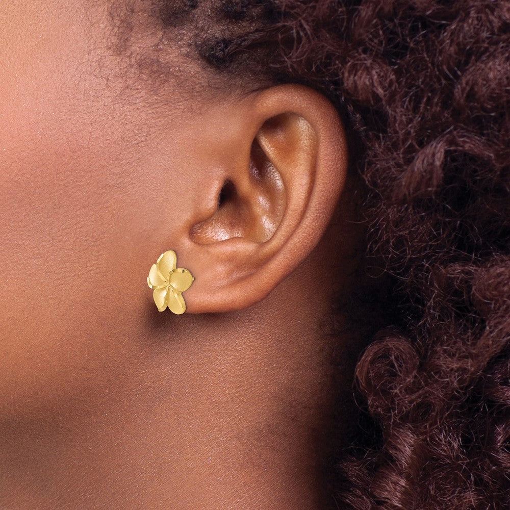 14k Plumeria Post Earrings