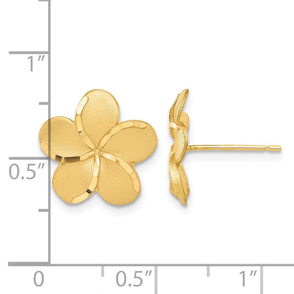 14k Plumeria Post Earrings