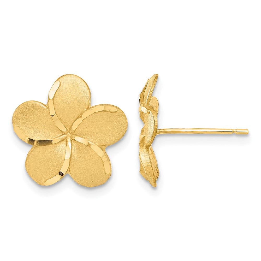 14k Plumeria Post Earrings