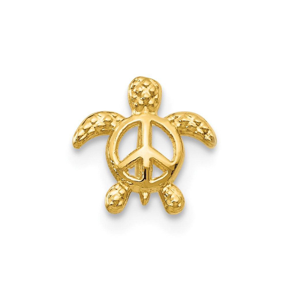 Single 14k Peace Turtle Post Earring
