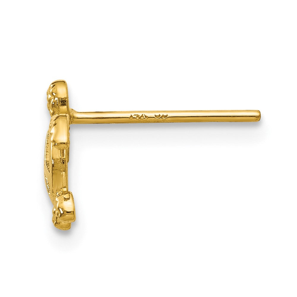 Single 14k Peace Turtle Post Earring