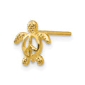 Single 14k Peace Turtle Post Earring