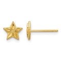 14k Polished and D/C Star Post Earrings