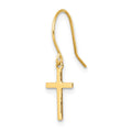 Single 14k Dangle Cross Shepherd Hook Earring