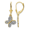 14k & White Rhodium D/C Fancy Butterfly Earrings