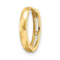 Single 14k Polished Faceted 2x14mm Hinged Hoop Earring