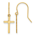 14k Dangle Cross Shepherd Hook Earrings