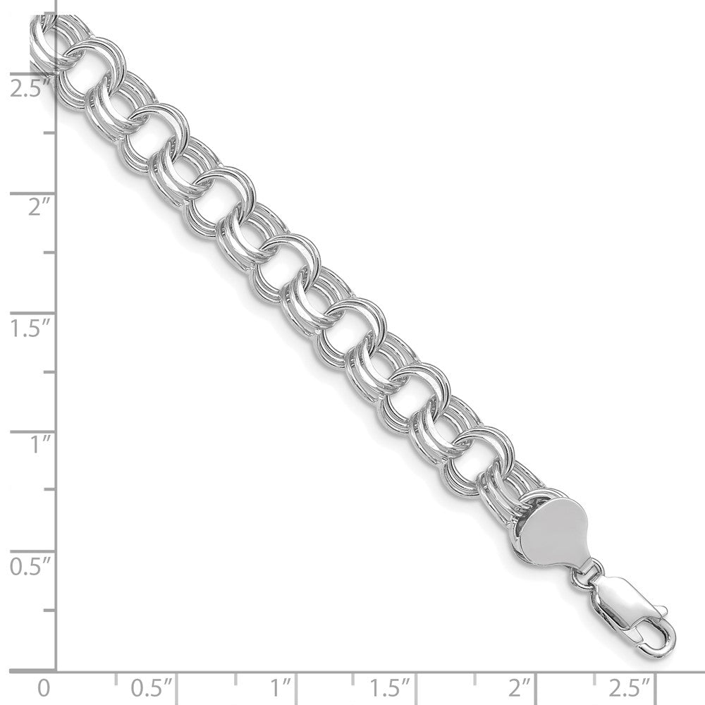 14k White Gold Triple Link Charm Bracelet