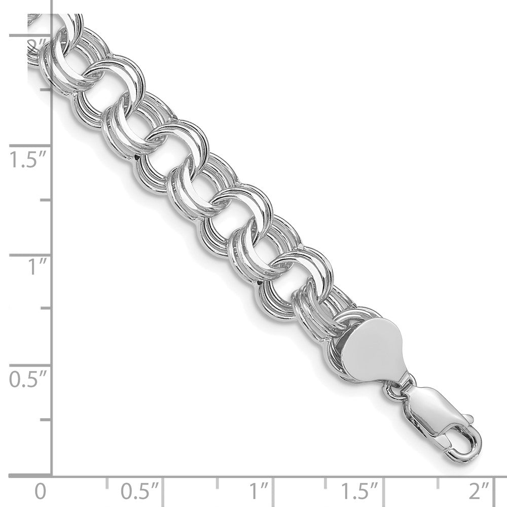 14k White Gold Triple Link Charm Bracelet
