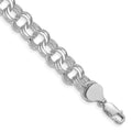 14k White Gold Triple Link Charm Bracelet