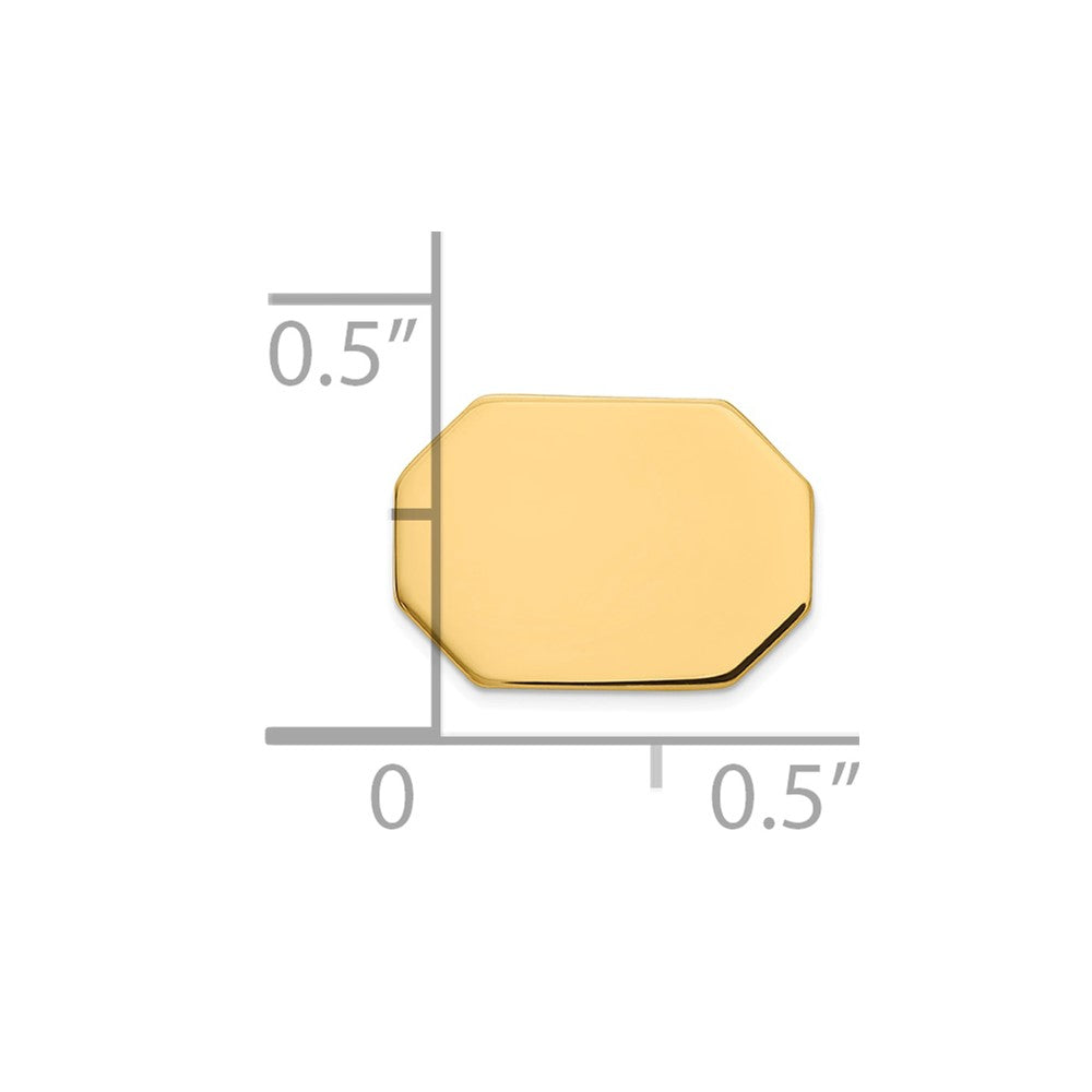 14K Men's Rectangular Octagon Tie Tac
