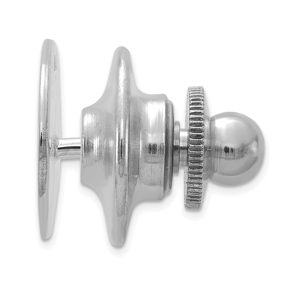14k White Gold Men's Oval Tie Tac