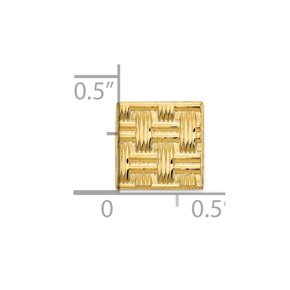 14K Men's Square Basketweave Textured Tie Tac