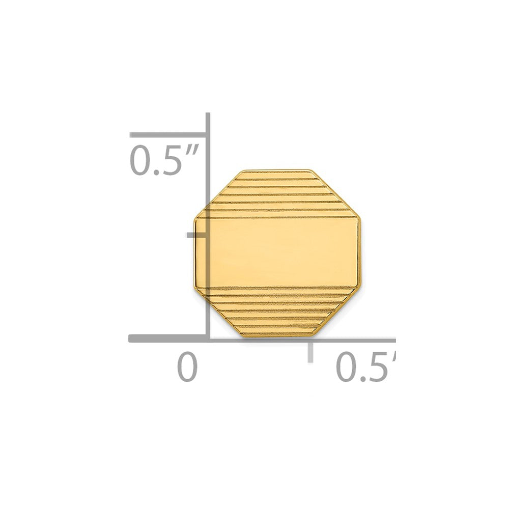 14k Men's Octagonal Grooved Tie Tac