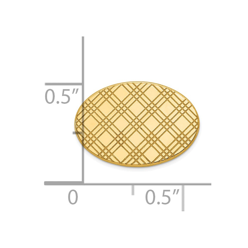 14k Men's Checkered Pattern Oval Tie Tac