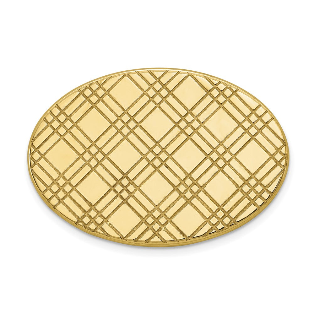 14k Men's Checkered Pattern Oval Tie Tac