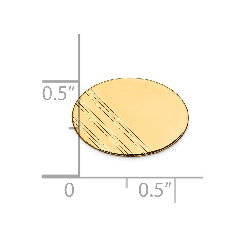 14k Men's Oval w/Line Design Tie Tac